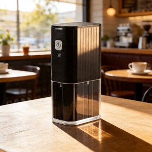 Moulin à café électrique portable en acier inoxydable à meules coniques pour la maison et le café - Réglage de la finesse de mouture de l'espresso au café filtre - Product Image 1