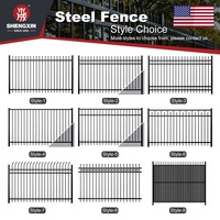 High Quality 6x8 Steel Fence Panels Galvanized Metal Tube Anti Rust Steel Security Fencing Wrought Iron Fence Panels