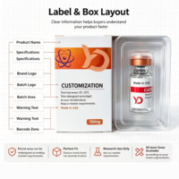Caja Personalizada para Viales con Bandeja de Plástico y Etiquetas Adhesivas, Kit de Empaque Completo