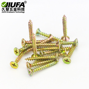 สกรูเกลียวปล่อยหัวจมฟิลลิปส์ ยี่ห้อ JiuFa ขนาด M4x16 ชุบสังกะสี สำหรับงานไม้ - Product Image 1