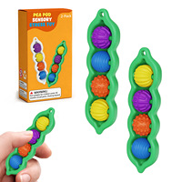 Jouets sensoriels texturés anti-stress pour enfants et adultes, rouleaux anti-stress, balles en silicone en forme de tige de pois, jouets interactifs de Noël