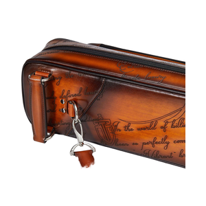 Estuche para Taco de Billar LIZARD, de Cuero Marrón de Alta Calidad, Impermeable, con Capacidad para 7 Tacos, 86x12x23cm, 3.1kg - Product Image 1