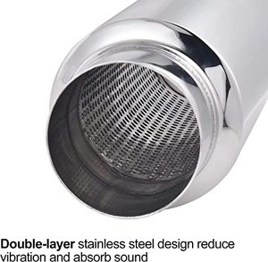 <span class=keywords><strong>3</strong></span> في طبقة مزدوجة من الفولاذ المقاوم للصدأ تصميم تقليل الاهتزاز وامتصاص الصوت كاتم صوت عادم السيارات - Product Image 3