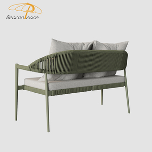 Ensemble <span class=keywords><strong>de</strong></span> meubles d'extérieur modernes pour villa, terrasse, cour, ensemble <span class=keywords><strong>de</strong></span> canapés <span class=keywords><strong>de</strong></span> <span class=keywords><strong>jardin</strong></span> en aluminium et rotin, 4 pièces - Product Image 4