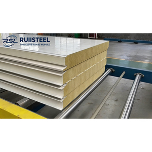 Panel Acústico <span class=keywords><strong>de</strong></span> Lana <span class=keywords><strong>de</strong></span> Roca Ignífugo Moderno <span class=keywords><strong>de</strong></span> 50/70/100 mm con Panel Sándwich Aislado <span class=keywords><strong>para</strong></span> Techo - Product Image 4