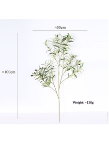 Rama de Olivo Artificial de Plástico, Bonsái de Hojas Verdes Densas, Planta en Maceta con Frutos, Estilo Nórdico, Resistente a los Rayos UV, para Pascua - Product Image 6