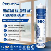 990 Sealant Silikon Netral Tahan Cuaca Tahan Suhu Tinggi Putih 300ml Cartridge Sealant Silikon Netral untuk jendela
