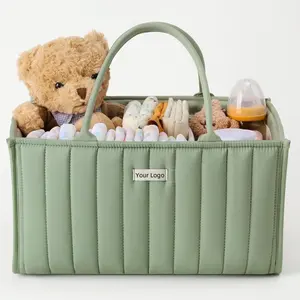 Sage Green Baby pannolino Caddy Organizer, vivaio cesto portaoggetti per la stazione dei pannolini regalo per Baby Shower