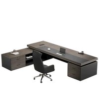 Table de bureau haut de gamme en forme de L de 2m meubles de bureau bureau exécutif pour PDG