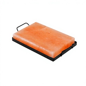 Wholesale Premium Quality Himalayan Salt Cooking Slab Plates <b>Tray</b> <b>circle</b> Shape Salt Block Carved Technique for Home Decoration - Product Image 1