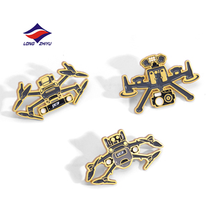Broche personnalisée Longzhiyu avec logo, en alliage de fer et de zinc, épinglette 2D/3D ronde pour chapeau, hijab, vêtement, badge, épinglette de revers en émail souple - Product Image 2