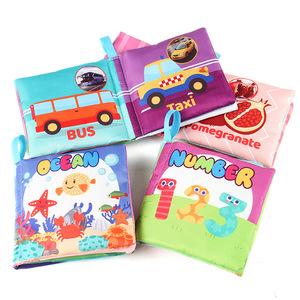 Bé có thể giặt vải cuốn sách giáo dục sớm Vải 4 trang 8 Cọ Cuốn sách với Vòng giấy xé không bị hỏng bé vải cuốn sách đồ chơi - Product Image 2