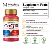 Gélules d'Élixir Vert Coenzyme Q10, 120 unités, pour Adultes, Soutien Énergétique et Santé Osseuse, 2 Gélules par Jour, Durée de Conservation de 24 Mois, OEM Privé