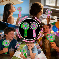 Mini ventilateur LED portable en plastique de 8 pouces, 32 lumières changeantes, en forme de licorne, pour cadeaux de fête, mariages, baby showers, publicité