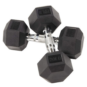 Ensemble d'haltères hexagonaux hexagonaux avec poignées de fitness en métal recouvert de caoutchouc noir moulé en fer massif recouvert de caoutchouc - Product Image 5