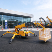 Mini-grue araignée avec moteur électrique diesel, flèche télescopique, hauteur de levage de 10 m, capacité de 1 tonne, utilisation en espace étroit