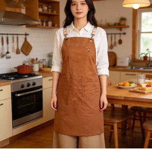 Tablier <span class=keywords><strong>de</strong></span> <span class=keywords><strong>cuisine</strong></span> élégant pour femme, idéal pour la préparation <span class=keywords><strong>de</strong></span> thé au lait, la pâtisserie, les cafés et la <span class=keywords><strong>cuisine</strong></span>, style classique, avec logo personnalisé et tour <span class=keywords><strong>de</strong></span> taille ajustable. - Product Image 2