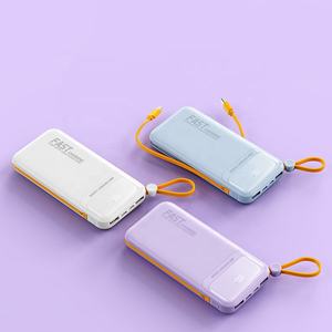 工厂批发20W 10000毫安超薄快速充电电源组，带发光二极管显示器和电缆 - Product Image 5