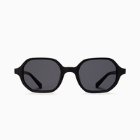 Lunettes de soleil intemporelles, monture en acétate, fabriquées à la main, noir brillant, UV400, unisexe, marque personnalisée, étiquette privée, faible MOQ, vente en gros