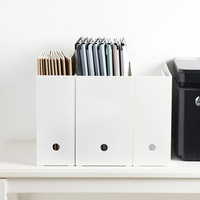 Organizador de oficina japonés moderno con diseño desmontable, caja de almacenamiento de plástico poligonal para herramientas, caja organizadora de archivos de número de modelo A4