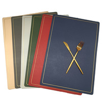 Set de table rectangulaire en similicuir imprimé, écologique, personnalisé, style cuisine nordique classique