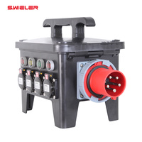 Boîte de distribution d'alimentation portable pour scène DJ disco, 6 à 8 prises, 16A, 3 phases, entrée 32A 5 broches, distributeur d'alimentation en plastique