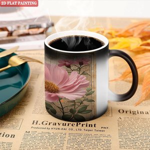 Tasse Magique 11oz en Céramique Noire Givrée à Changement de Couleur Thermique, Tasse Vierge - Product Image 5
