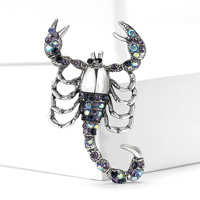 Nouvelle broche de costume pour homme et femme, bijou créatif en alliage et strass, forme de broche scorpion, personnalité audacieuse et originale