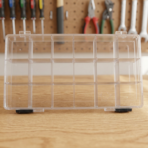 DK-647 18 Compartment Storage <b>Box</b> | Clear Plastic Embroidery floss Storage <b>Box</b> Organizing Case for <b>Small</b> Items Desk Organizer - Product Image 3