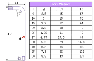 T6 T8 T10 T15 T20 T25 T30 T40 Chrome mạ l-cờ lê <span class=keywords><strong>Allen</strong></span> Key Torx sao cờ lê - Product Image 5