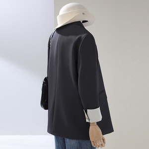 Women's Blazer Ankera Red Solid Color Polyester Worsted Anti-Wrinkle Loose Fit Spring Autumn Wear - Product Image 4