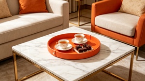Vassoio portaoggetti in pelle Art Déco per tavolino da salotto, decorazione di lusso per la casa, idea <span class=keywords><strong>regalo</strong></span> - Product Image 6