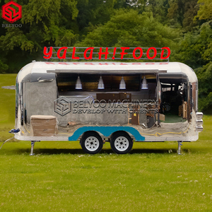 Camion de nourriture pizza professionnel avec configuration complète de cuisine Logo de lumière LED personnalisé Remorque en acier inoxydable de cuisine de <span class=keywords><strong>bar</strong></span> mobile - Product Image 2