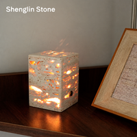 Lampe décorative en travertin naturel de qualité supérieure, rechargeable par USB, pour chambre à coucher, hall d'hôtel, salle d'exposition, ornement, OEM ODM disponible
