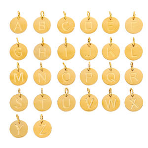 OEM 18k altın kaplama paslanmaz çelik kolye kolye DIY mektup aksesuarları takı toptan Charms Unisex parti hediye - Product Image 2