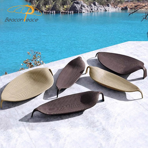Sáng Tạo Lá Sun <span class=keywords><strong>Lounger</strong></span> hồ bơi khách sạn Vườn bãi biển khung nhôm ngày giường bãi biển mây <span class=keywords><strong>wicker</strong></span> Sun <span class=keywords><strong>Lounger</strong></span> - Product Image 5