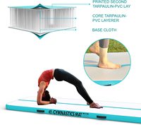 Tapis de gymnastique gonflable AirTrack bleu chaud 3m/4m/5m/6m, matelas de yoga en PVC Drop Stitch 4''/6'' d'épaisseur, marque YASKA