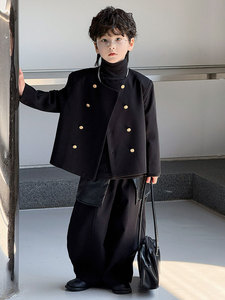 Ensemble de costume décontracté pour enfants, style coréen, teint en pièce, <span class=keywords><strong>printemps</strong></span> 2026, avec un petit manteau parfumé, couleur unie, <span class=keywords><strong>veste</strong></span> de costume pour garçons, <span class=keywords><strong>printemps</strong></span> - Product Image 4