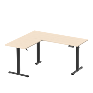 Escritorio de pie de metal en forma de L convertible moderno ajustable en altura eléctrica de 3 etapas con motor único personalizado, escritorio de oficina de 73-116cm - Product Image 3
