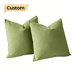 Housses de coussin carrées en velours tissé avec fermeture éclair invisible, motif uni doux, personnalisables pour canapé, lit, salon - Product Image 1