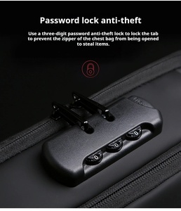 盗難防止アウトドア旅行カジュアルハイキング防水スリングショルダー調整可能ストラップクロスボディマンチェストバッグUSBチャージ付き - Product Image 2