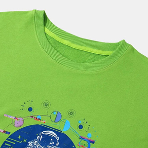 Sweat-shirt à col rond en coton French Terry de haute qualité pour homme, couleur verte, style automne, imprimé personnalisé - Product Image 3