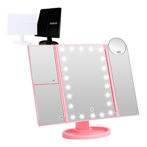 Portable LED Cosmetic <b>Mirror</b> Foldable Vanity Makeup <b>Mirror</b> Touch Dimmable USB Rechargeable - Product Image 1