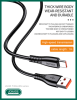 Câble USB Type-C JOKADE, charge rapide 3A pour téléphone, câble USBC, chargeur rapide, câble de données USB Type-C
