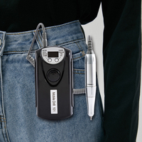 Kit professionnel de ponceuse à ongles électrique sans fil portable en acier inoxydable rechargeable par USB, 35000 tr/min, pour manucure et pédicure