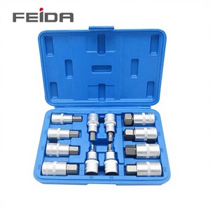 FEIDA 12PCS 1/2" Set Soket Hex Bit Baja CR-V Kit Kunci Allen untuk Perbaikan Mobil, Kapal, dan Sepeda Motor - Product Image 1