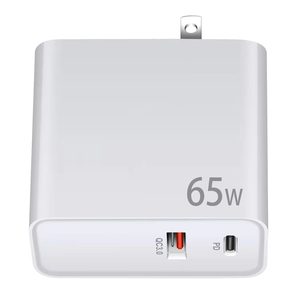 Adaptateur de charge rapide PD 65W, prise pliable standard américaine, chargeur double port pour alimentation d'ordinateur portable - Product Image 1