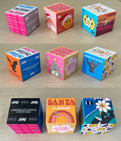 Cube magique de vitesse 3x3 en plastique OEM avec impression UV de logo personnalisé Jouet éducatif Cube de puzzle personnalisé