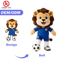 Porte-clés personnalisé Kinqee en forme de lion, animal en peluche, pendentif mascotte OEM, jouet en peluche doux et câlin, porte-clés en peluche personnalisé