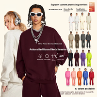 Sweat-shirt ample et décontracté pour hommes, couleur pure, velours américain, col épais, motif uni, collection automne hiver 345G